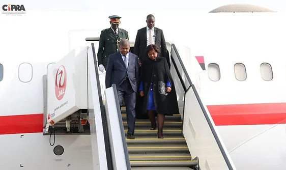 President João Lourenço arrives in Japan